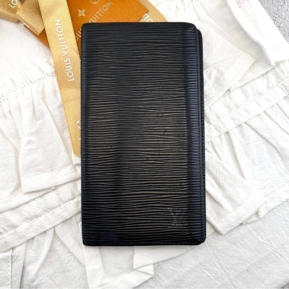 AUTHENTIC Louis Vuitton Monogram Porte Valeurs Checkbook Wallet. Black. - Picture 1 of 16
